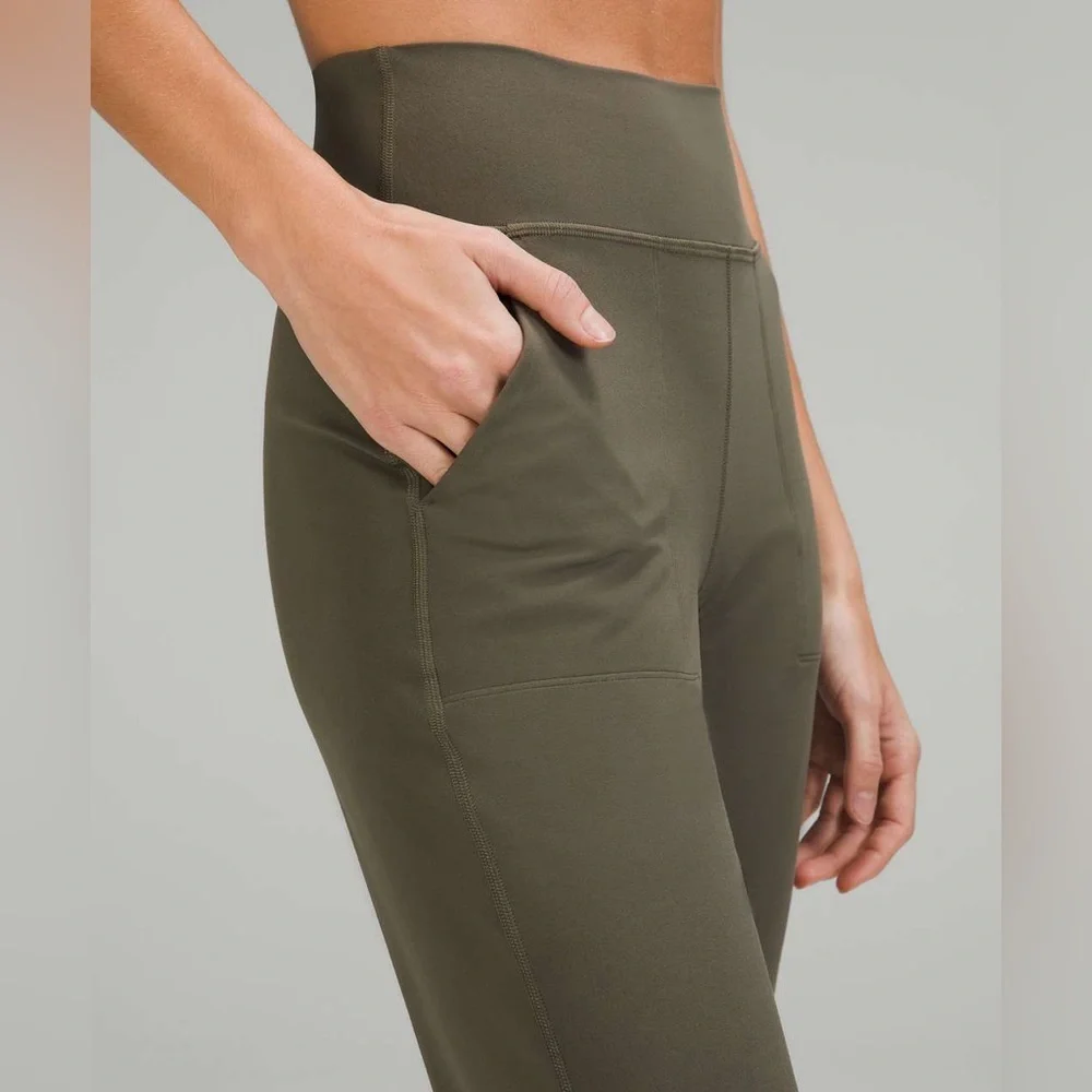 Lululemon Aline army green high rise legging joggers full length 8​ - Picture 3 of 16